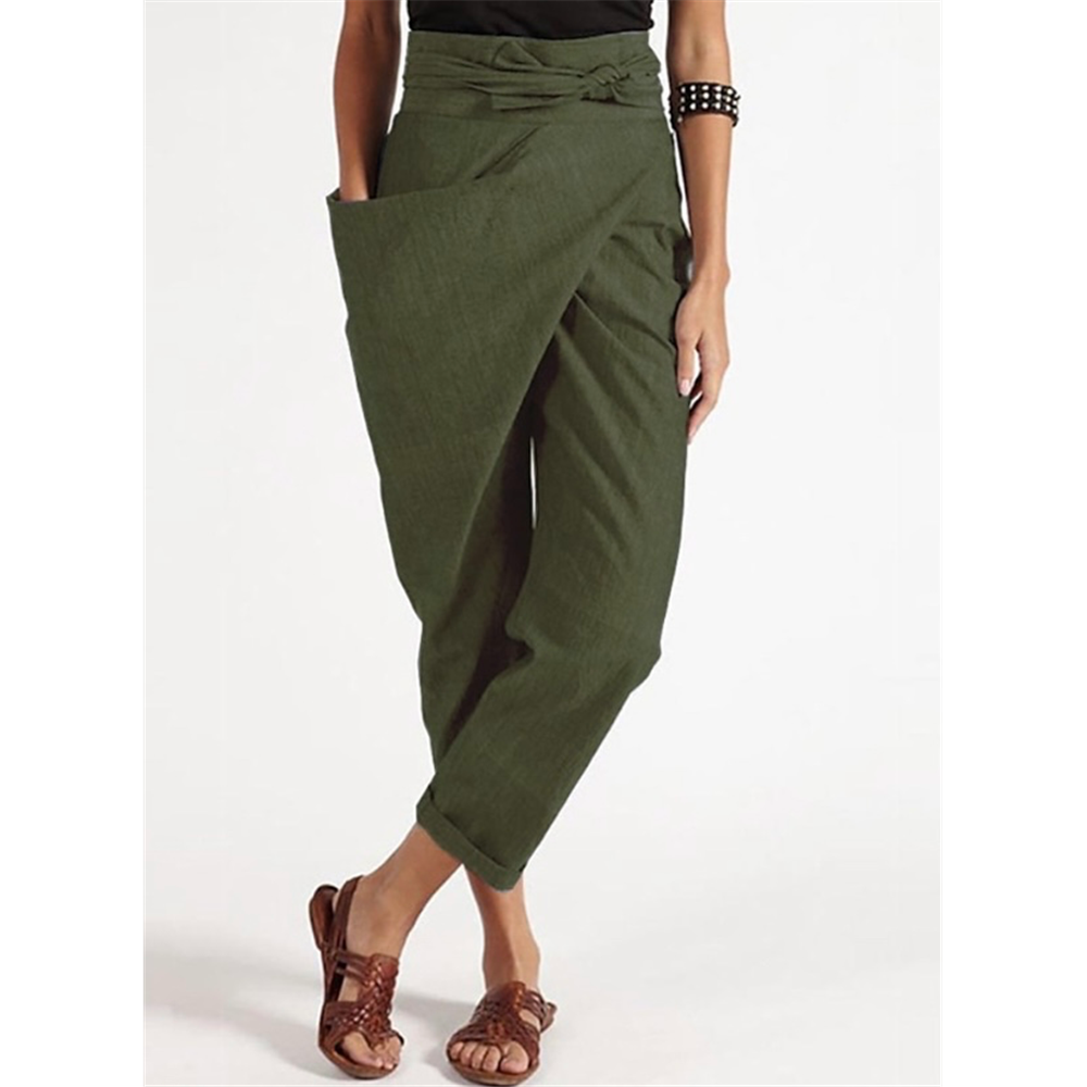 Maslinaste Pantalone Preklop