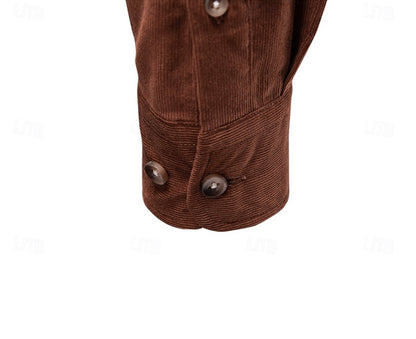 Muška braon somot košulja RENO